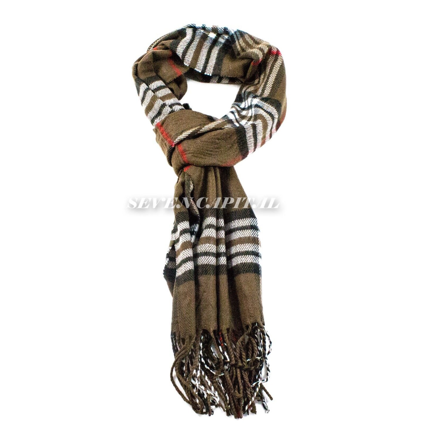 Solid Plaid Wool SCOTLAND Pashmina