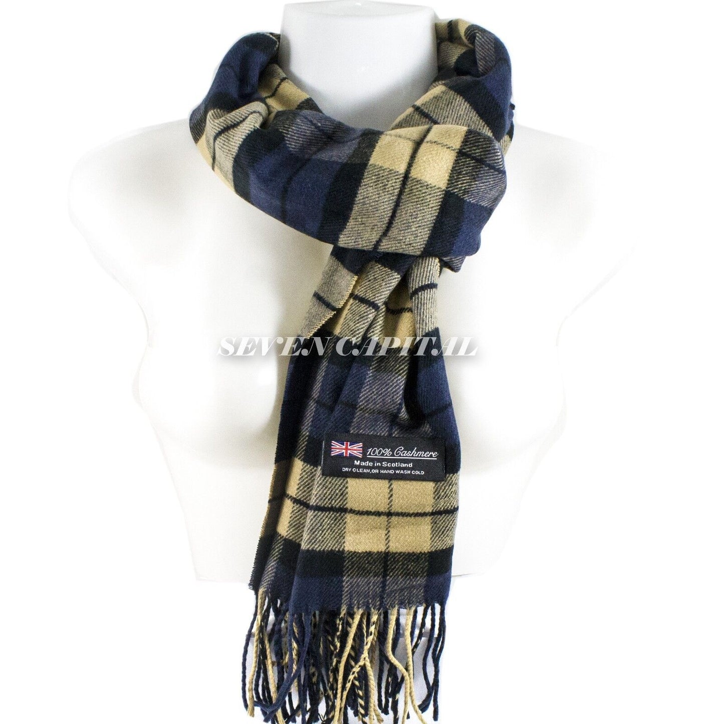 Solid Plaid Wool SCOTLAND Pashmina