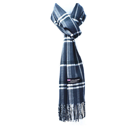 Winter Unisex 100% Cashmere Plaid Stripe Scarf