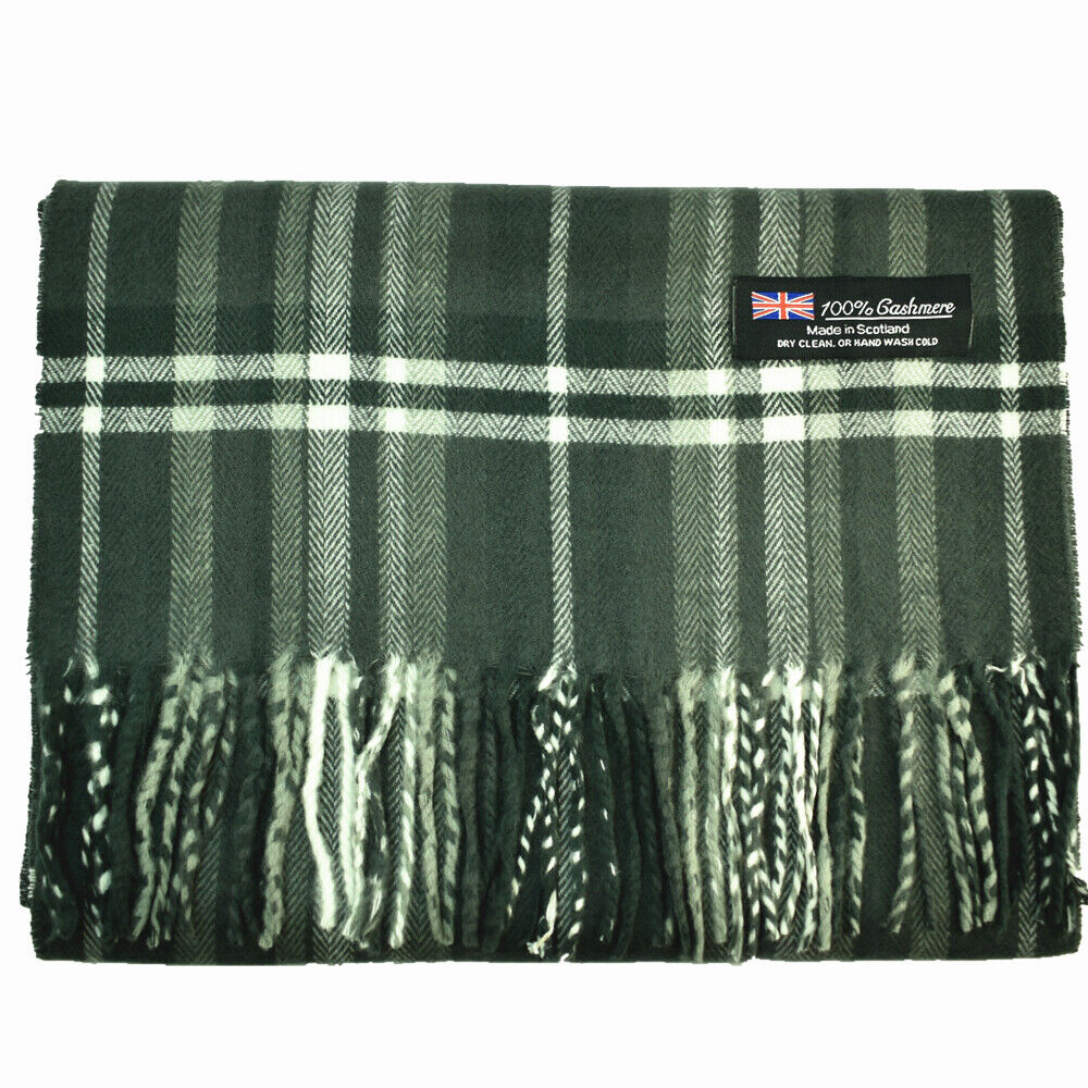 Winter Unisex 100% Cashmere Plaid Stripe Scarf