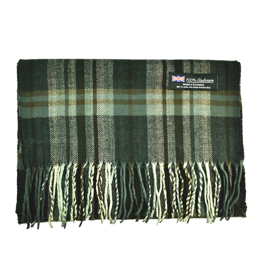 Winter Unisex 100% Cashmere Plaid Stripe Scarf