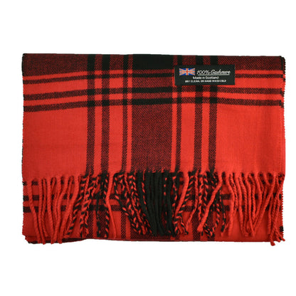 Winter Unisex 100% Cashmere Plaid Stripe Scarf