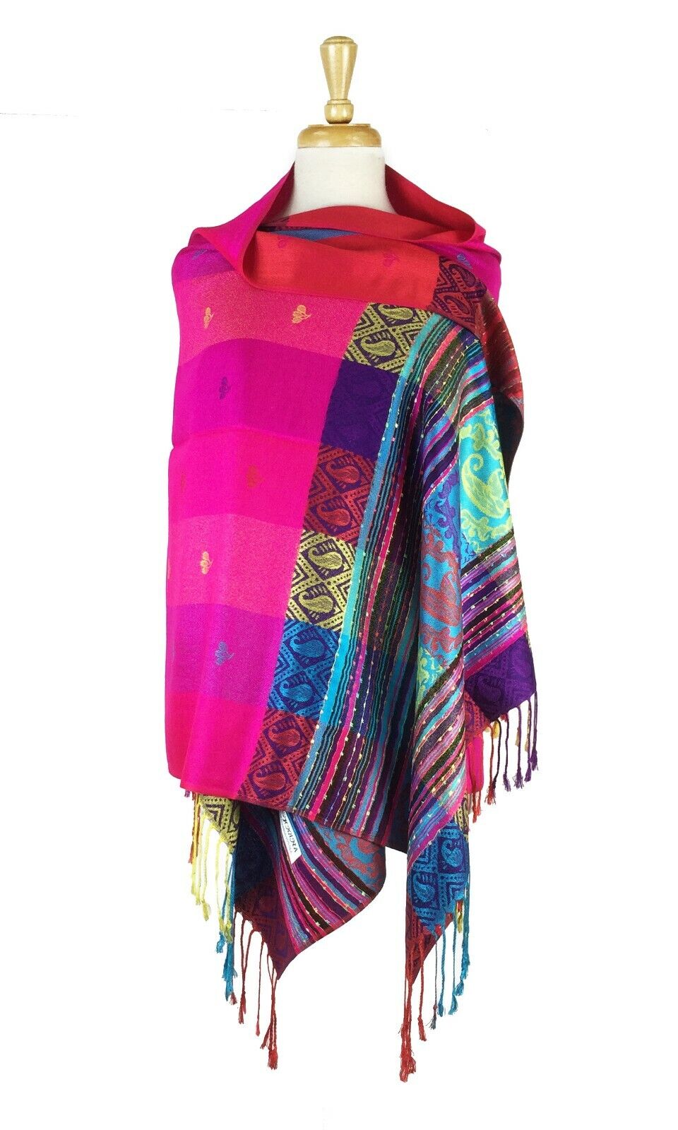 Reversible Rainbow Pashmina Scarf Shawl