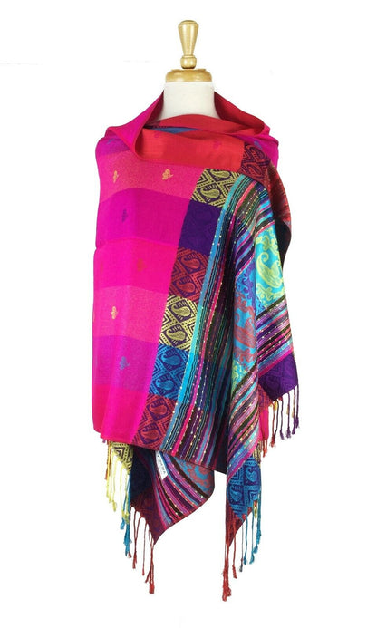 Reversible Rainbow Pashmina Scarf Shawl