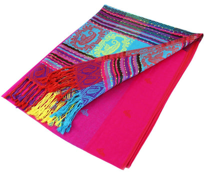 Reversible Rainbow Pashmina Scarf Shawl