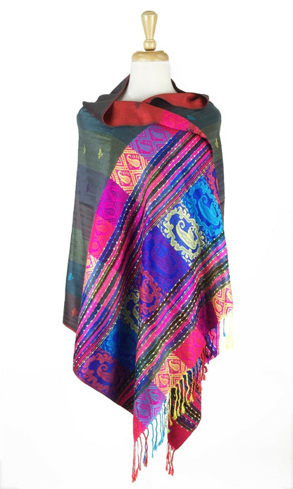 Reversible Rainbow Pashmina Scarf Shawl