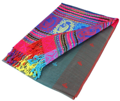 Reversible Rainbow Pashmina Scarf Shawl