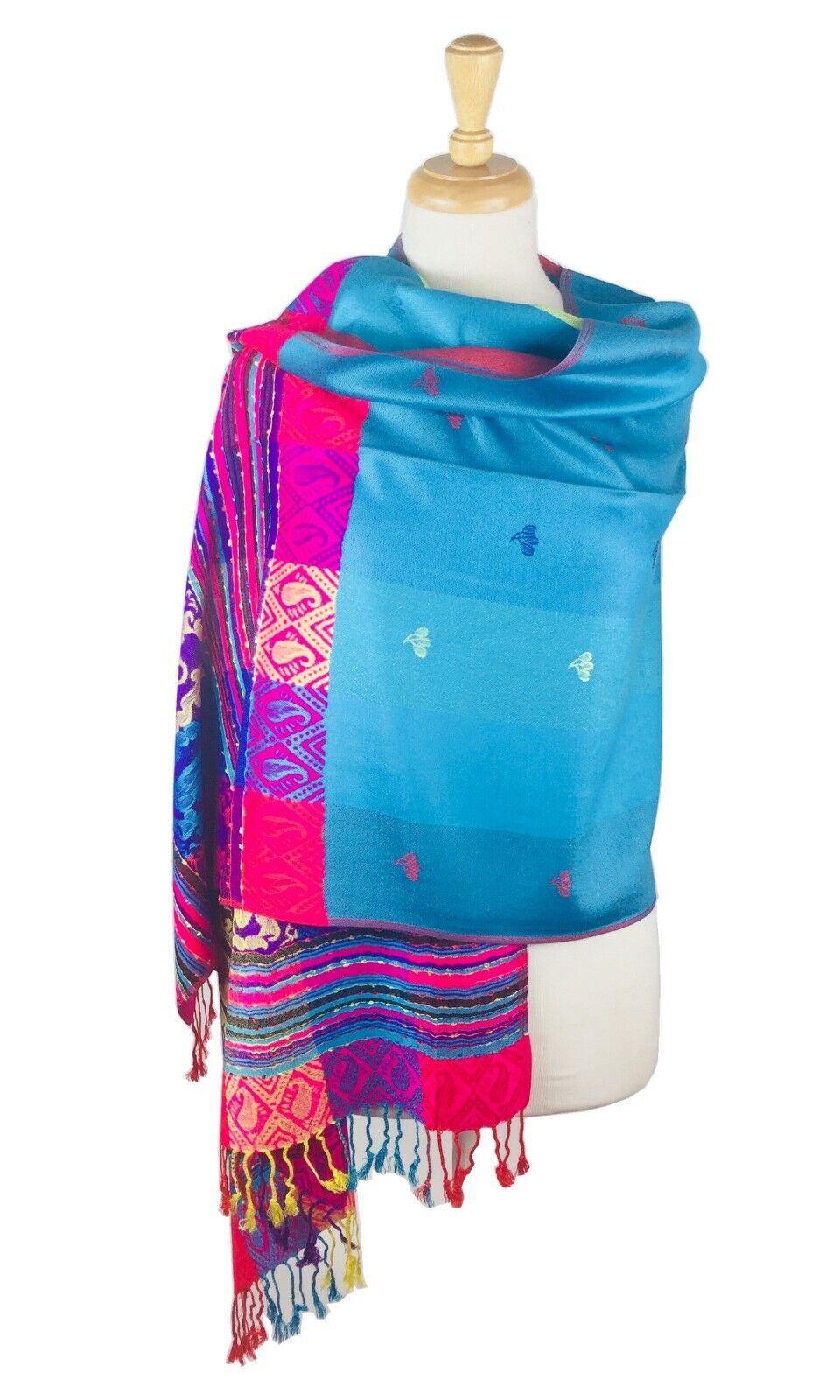 Reversible Rainbow Pashmina Scarf Shawl