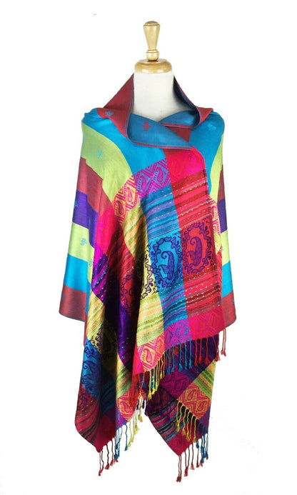 Reversible Rainbow Pashmina Scarf Shawl