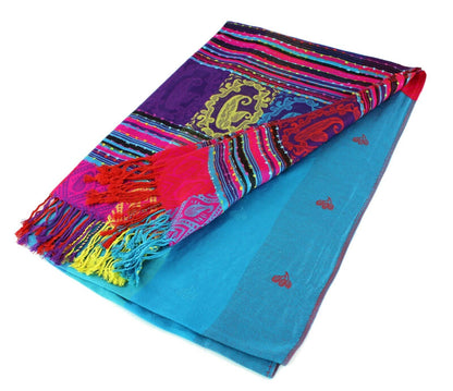 Reversible Rainbow Pashmina Scarf Shawl