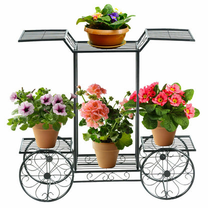 Garden Cart Stand Flower Rack Display