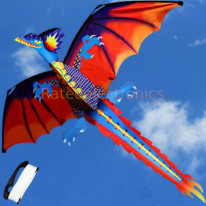 Large Single Line 3D Dragon Kite Long Tail