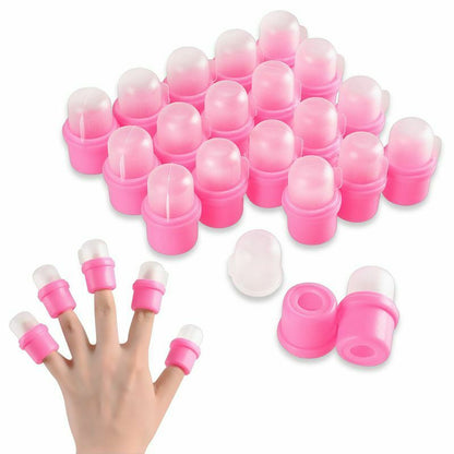 Nail Polish Remover Gel Removal Cap Tip Pink-20Pcs