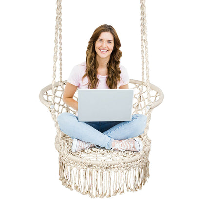 Hanging Hammock Chair Macrame Swing Hand Woven