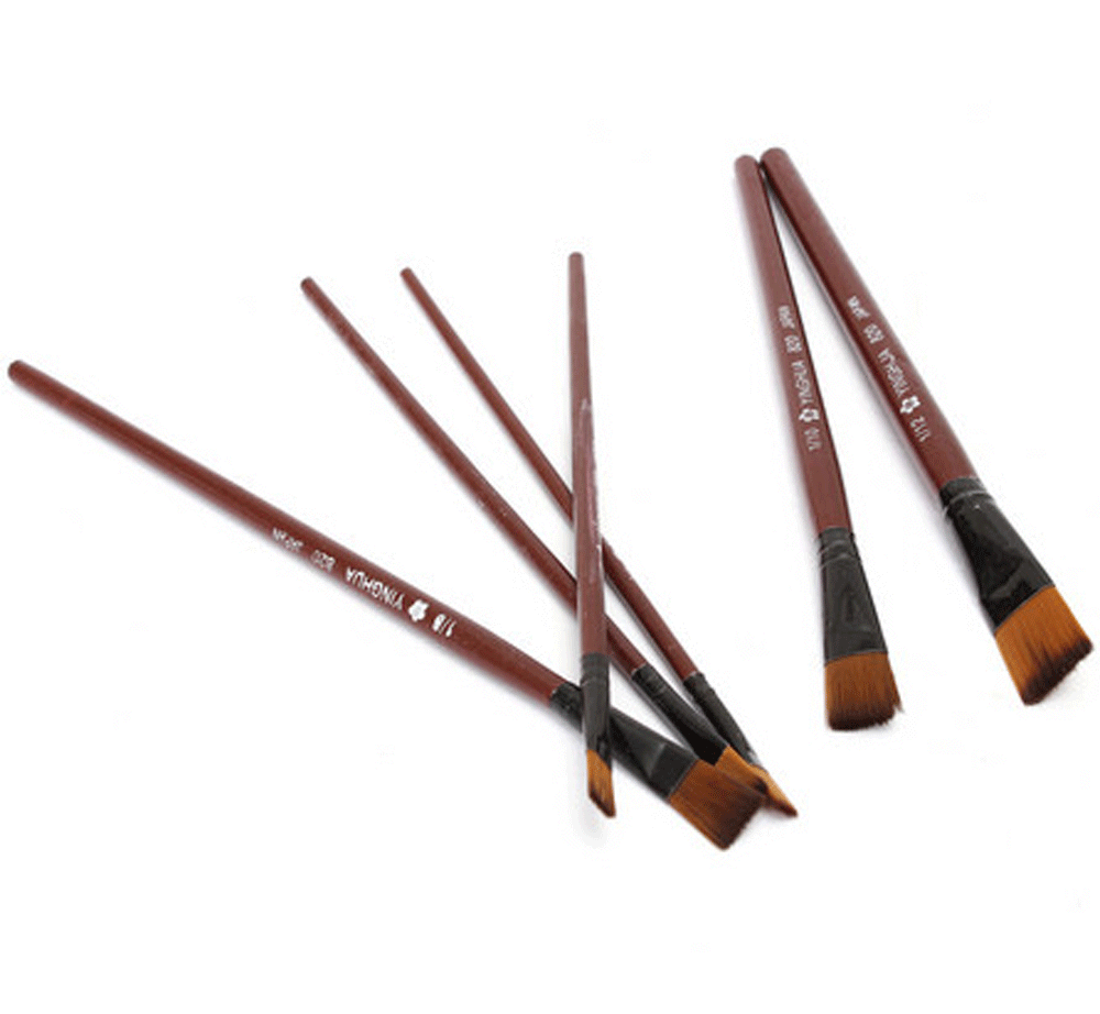 Nylon Paint Brushes Set For Artist 6pcs