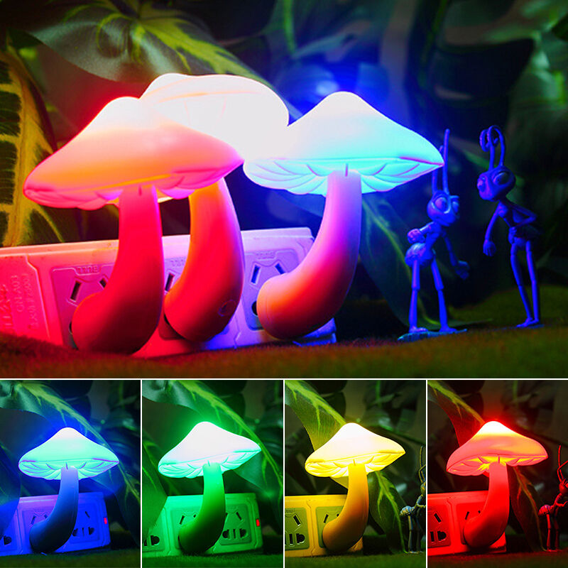 Colorful Mushroom LED Night Light Sensor