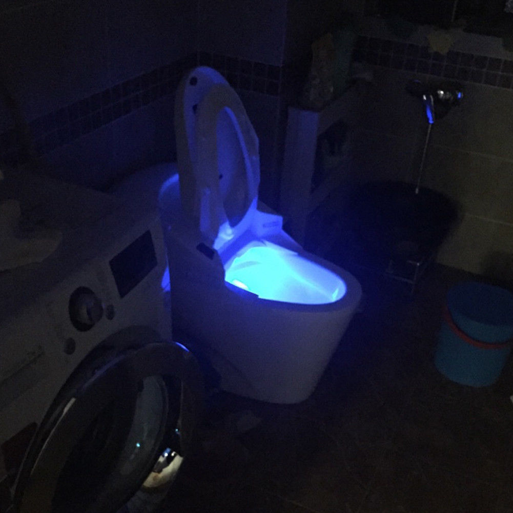 Bowl Bathroom Night LED 8 Color Lamp Sensor