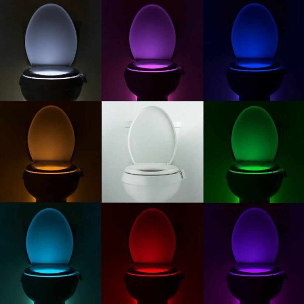 Bowl Bathroom Night LED 8 Color Lamp Sensor