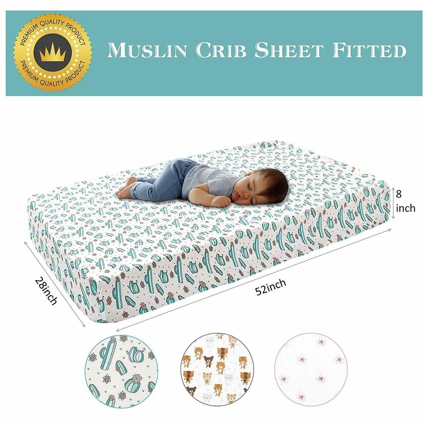 Muslin Crib Sheet,100% Cotton