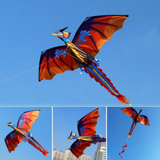 Large Single Line 3D Dragon Kite Long Tail