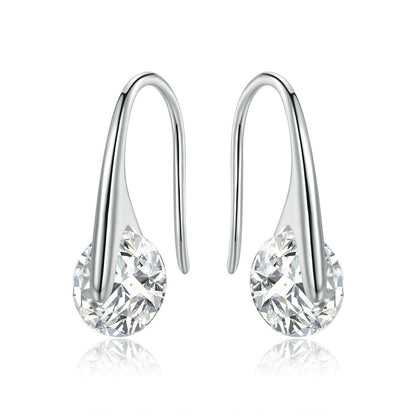 18K White Gold Plated Floating Drop Earrings