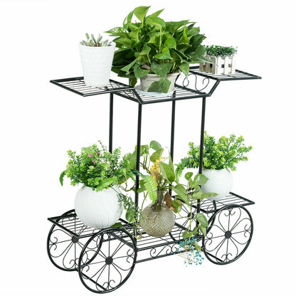 Garden Cart Stand Flower Rack Display