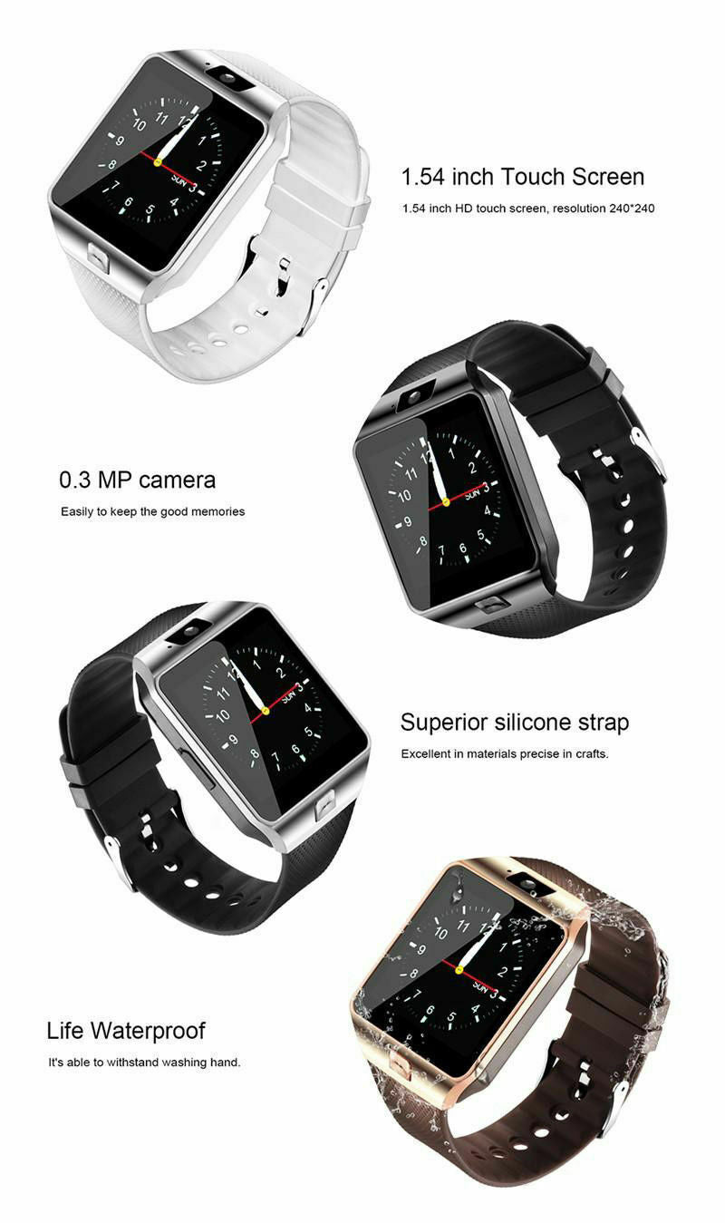 Bluetooth Smart Watch w/Camera Waterproof