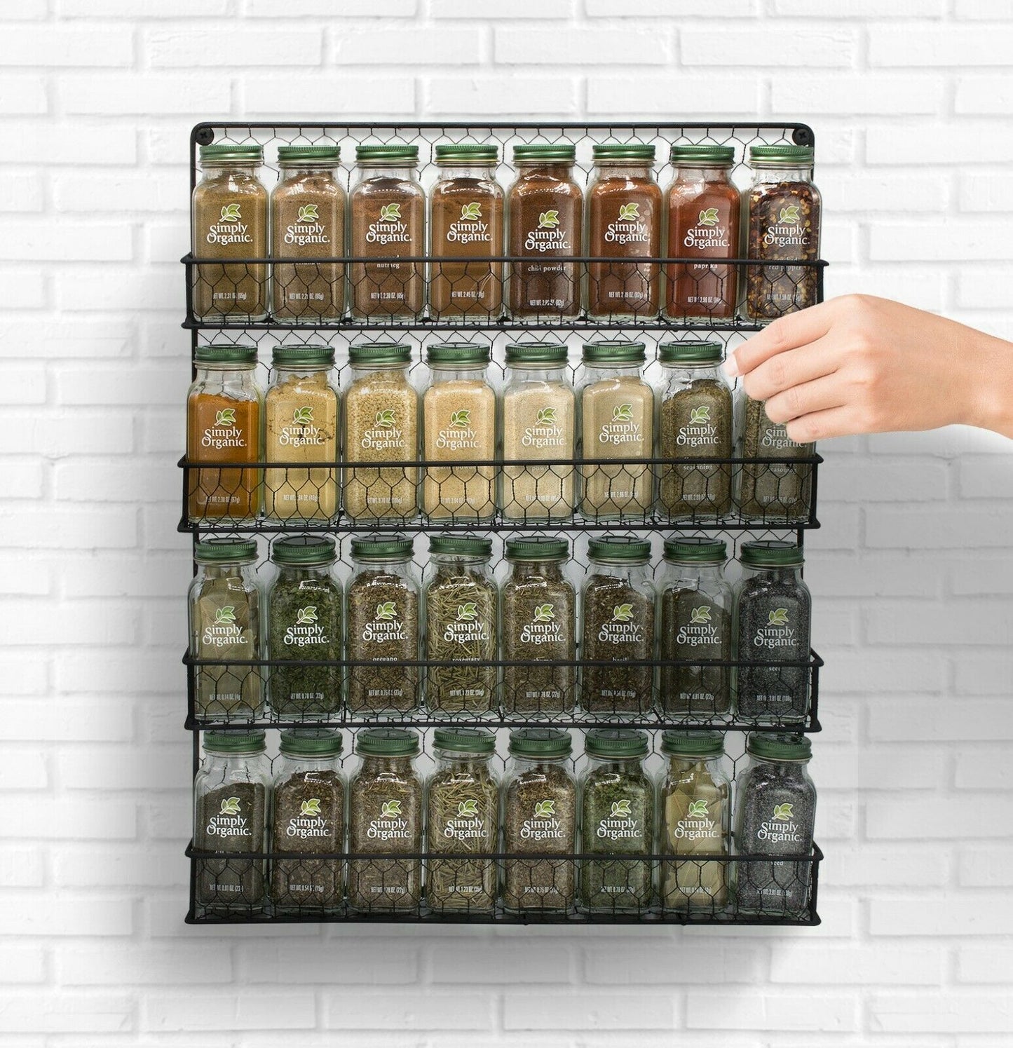 Spice Rack Organizer 4 Tier Holder, Wall Mounted