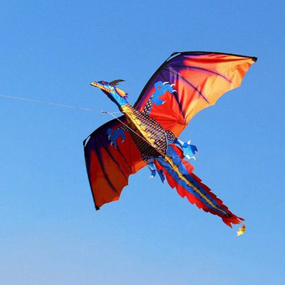 Large Single Line 3D Dragon Kite Long Tail