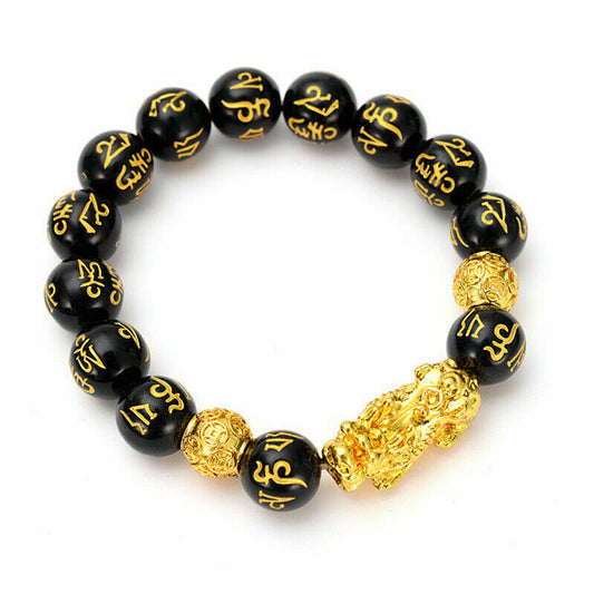 Feng Shui Black Obsidian Beads Bracelet