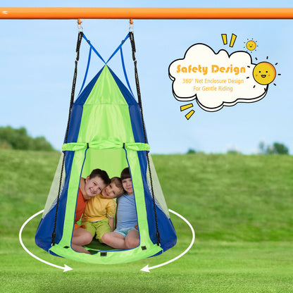 Kids Hanging Chair Swing Tent  Seat Green-40"