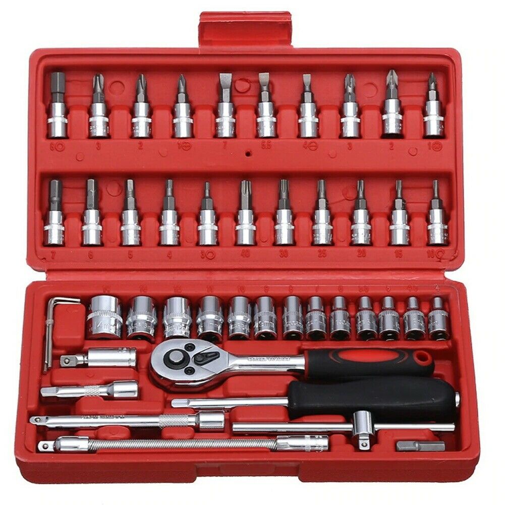 Auto Car Repairing 1/4 Ratchet Wrench Socket Tool Set-46 pcs