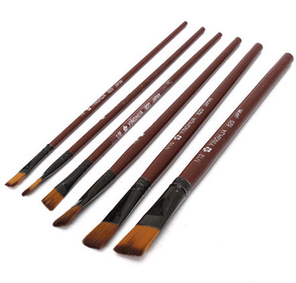 Nylon Paint Brushes Set For Artist 6pcs