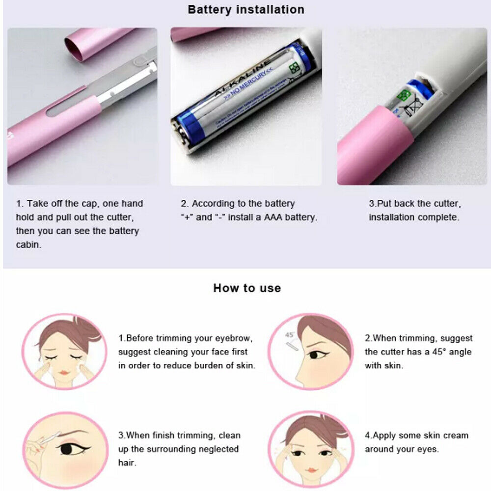 Electric Brows Trimmer Razor Hair Remover Facial Face Eyebrow