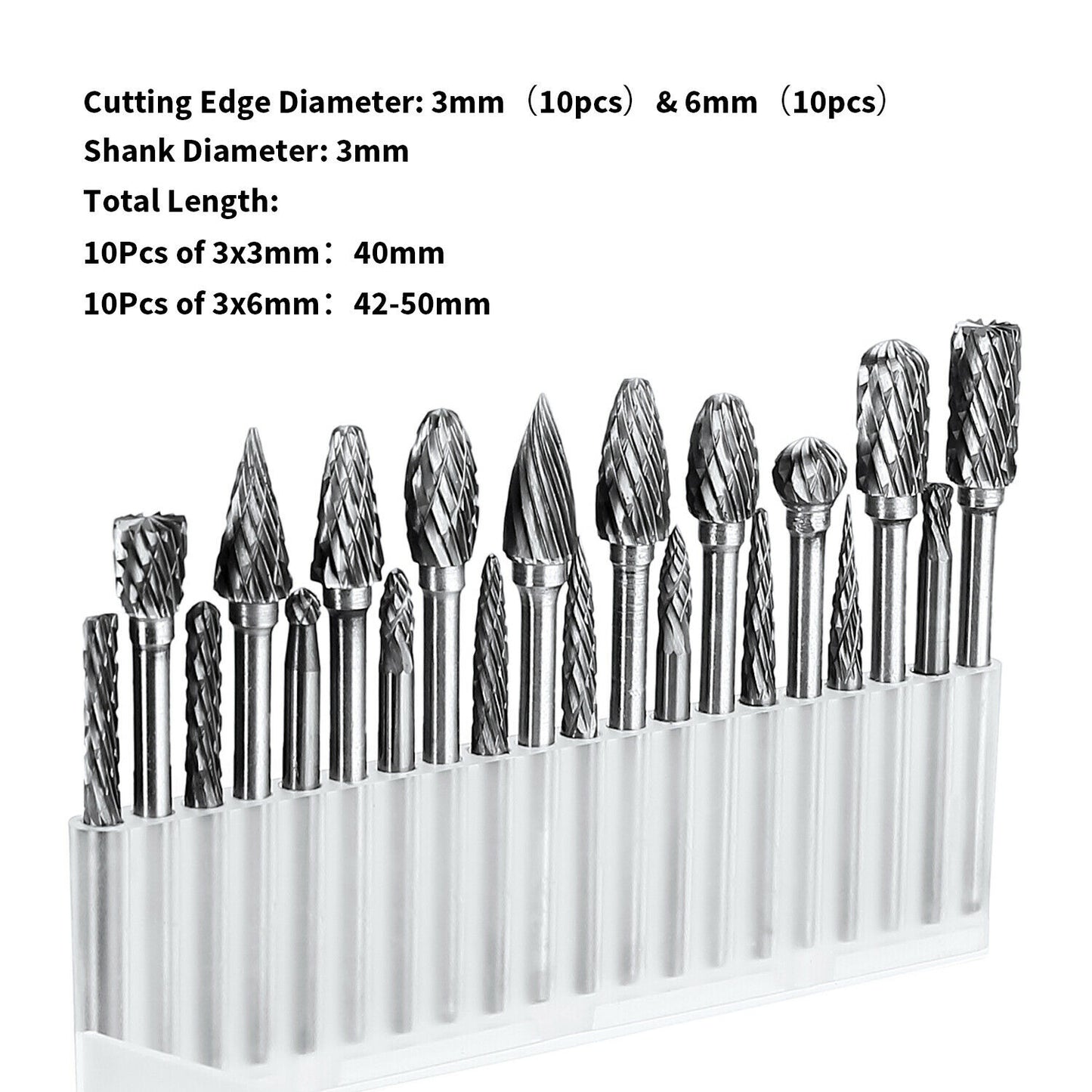 20pcs Tungsten Steel Carbide Burr Grinder