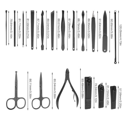 Stainless Steel Manicure Pedicure Nail Clippers Set -18pcs