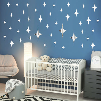 Removable 3D Mirror Star Wall Sticker