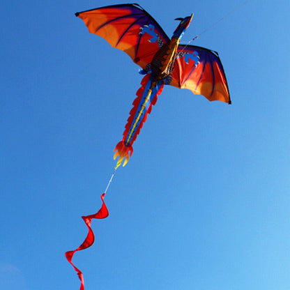 Large Single Line 3D Dragon Kite Long Tail