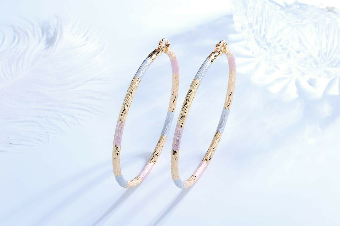 Multi colors Round hoop Earrings