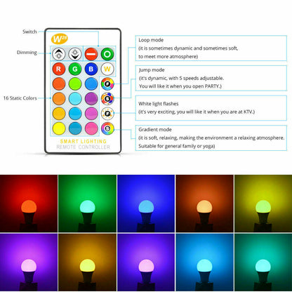 Color Changing Light Bulbs with Remote