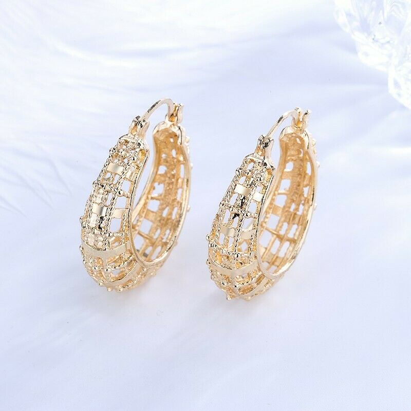 18k Layered Real Gold  Hoop Earrings