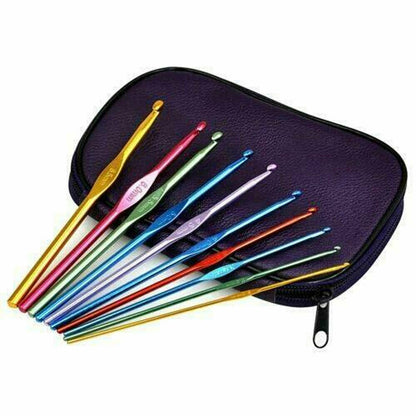 Aluminum Crochet Hooks Needles Knit 22pcs