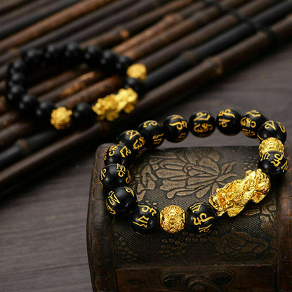 Feng Shui Black Obsidian Beads Bracelet