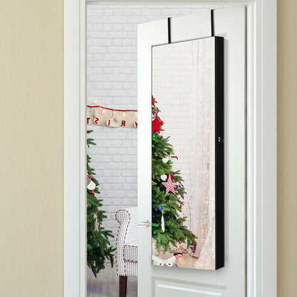 Wall&Door Mounted Jewelry Cabinet w/ Frameless Mirror