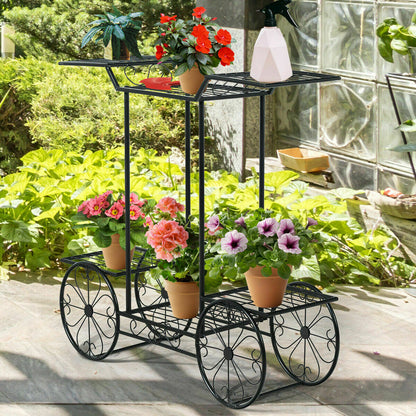 Garden Cart Stand Flower Rack Display