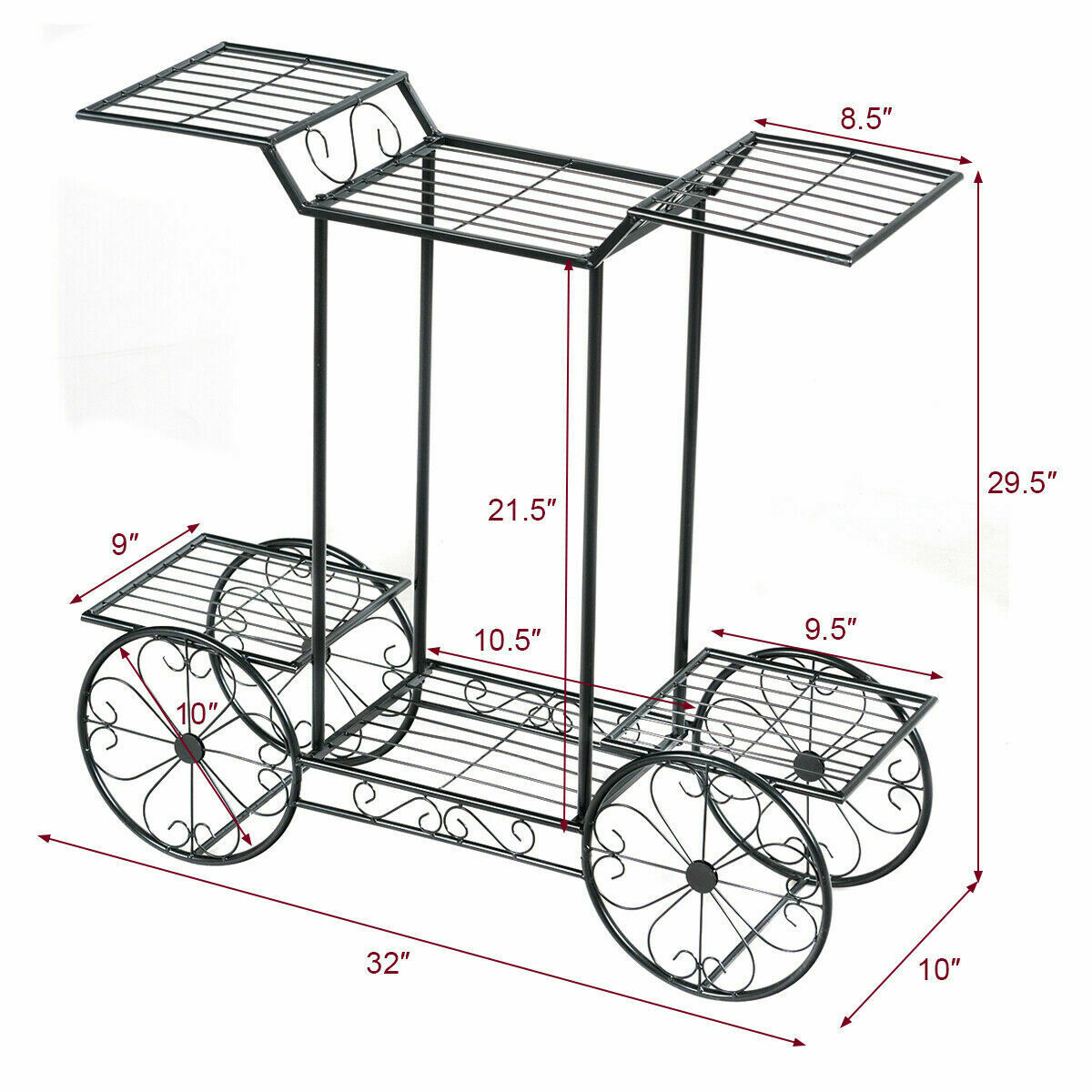 Garden Cart Stand Flower Rack Display