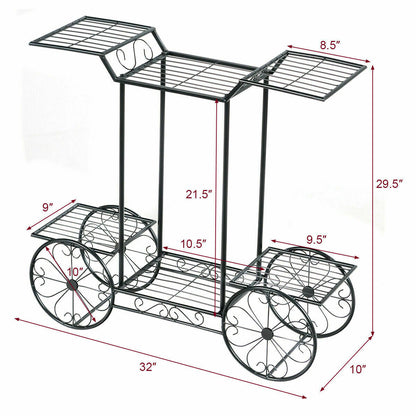 Garden Cart Stand Flower Rack Display