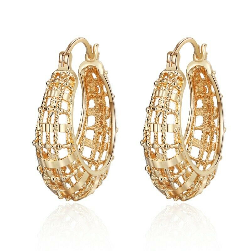 18k Layered Real Gold  Hoop Earrings