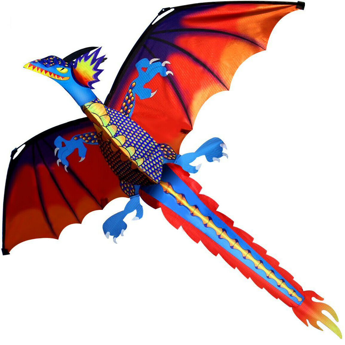 Large Single Line 3D Dragon Kite Long Tail