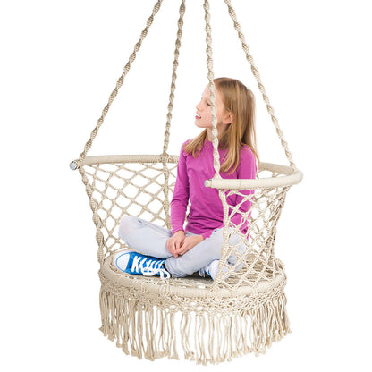 Hanging Hammock Chair Macrame Swing Hand Woven